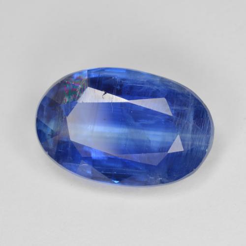 7.12캐럿 천연 딥 블루 카이아나이트, 타원형 컷, 14.7×9.6 mm, SI