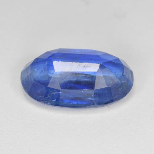 7.12캐럿 천연 딥 블루 카이아나이트, 타원형 컷, 14.7×9.6 mm, SI