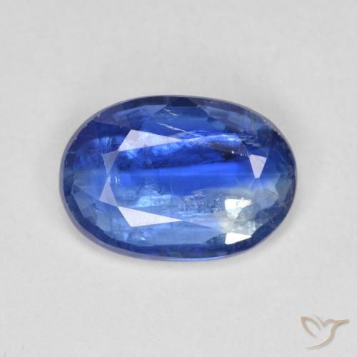 3.39캐럿 천연 미디엄 다크 블루 카이아나이트, 타원형 컷, 11.9×8.3 mm, SI-I1