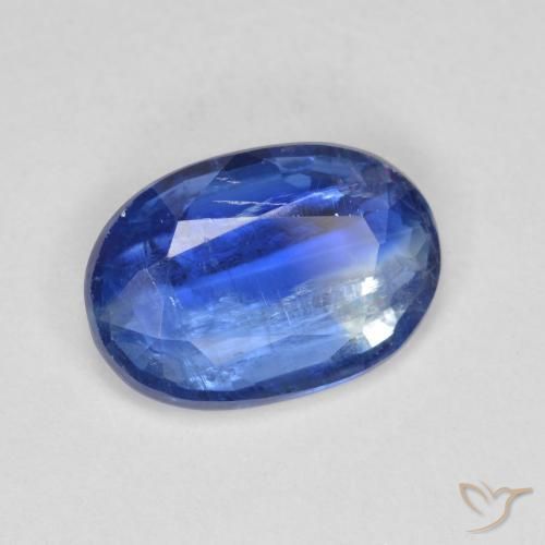 3.39캐럿 천연 미디엄 다크 블루 카이아나이트, 타원형 컷, 11.9×8.3 mm, SI-I1