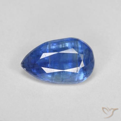 2.55캐럿 천연 딥 블루 카이아나이트, 배 모양, 10.6×6.7 mm, SI-I1