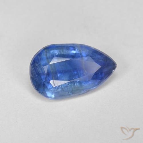 2.55캐럿 천연 딥 블루 카이아나이트, 배 모양, 10.6×6.7 mm, SI-I1