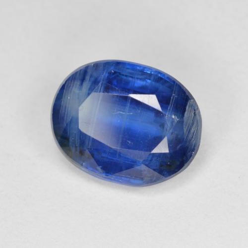 3.48캐럿 천연 딥 블루 카이아나이트, 타원형 컷, 10.1×8 mm, VS-SI