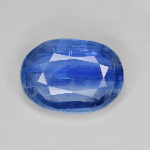 6.62캐럿 천연 딥 애저 블루 카이아나이트, 타원형 컷, 14.2×10.2 mm, SI-I1