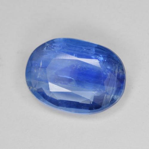 6.62캐럿 천연 딥 애저 블루 카이아나이트, 타원형 컷, 14.2×10.2 mm, SI-I1