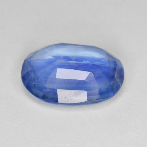 6.62캐럿 천연 딥 애저 블루 카이아나이트, 타원형 컷, 14.2×10.2 mm, SI-I1