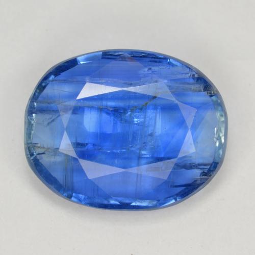 7.68캐럿 천연 딥 애저 블루 카이아나이트, 타원형 컷, 14.8×11.7 mm, SI-I1
