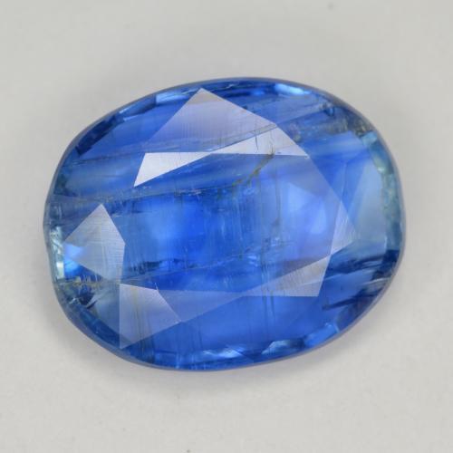 7.68캐럿 천연 딥 애저 블루 카이아나이트, 타원형 컷, 14.8×11.7 mm, SI-I1