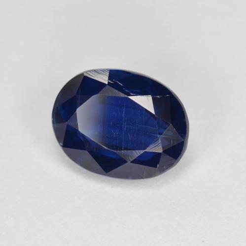 1.75캐럿 천연 네이비 블루 카이아나이트, 타원형 컷, 8×6.2 mm, VS-SI