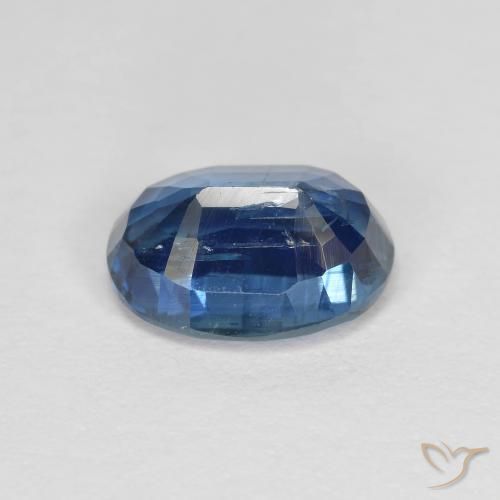 1.73캐럿 천연 네이비 블루 카이아나이트, 타원형 컷, 8.1×6.1 mm, VS-SI