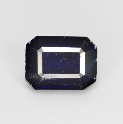 2.08캐럿 천연 다크 블루 카이아나이트, 에메랄드 컷, 8.2×6.1 mm, VS