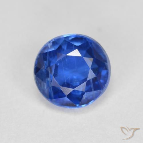 0.75ct 자연스러운 딥 애저 블루 카이아나이트, 둥근, SI