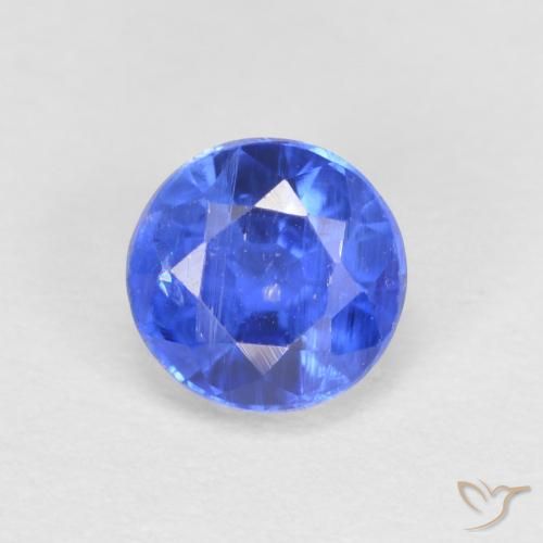 0.79ct 자연스러운 딥 애저 블루 카이아나이트, 둥근, SI