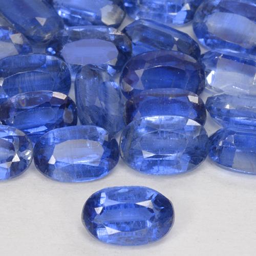 0.69캐럿 천연 콘플라워 블루 카이아나이트, 타원형 컷, 6.3×4.1 mm, SI