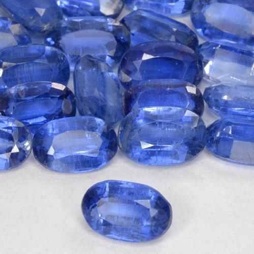 0.69캐럿 천연 콘플라워 블루 카이아나이트, 타원형 컷, 6.3×4.1 mm, SI