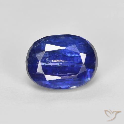 2.18ct 자연스러운 강렬한 네이비 블루 카이아나이트, 타원형, SI