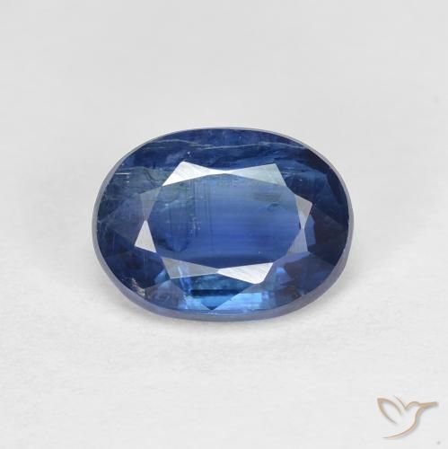 1.57ct 자연스러운 진한 파랑 카이아나이트, 타원형, SI