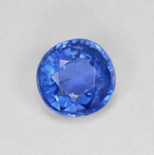 0.99캐럿 천연 딥 블루 카이아나이트, 라운드 컷, 5.97 mm, VS