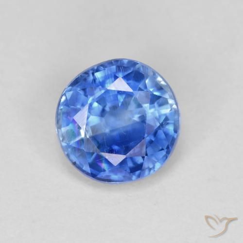 0.95ct 자연스러운 밝은 파란색 카이아나이트, 둥근, VS