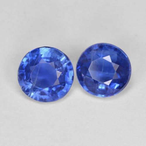 1.19캐럿 천연 딥 블루 카이아나이트 보석, 라운드 컷, 5.19 mm, VS-SI
