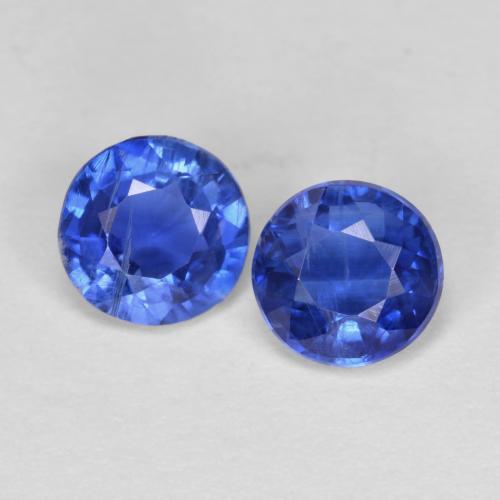 1.19캐럿 천연 딥 블루 카이아나이트 보석, 라운드 컷, 5.19 mm, VS-SI