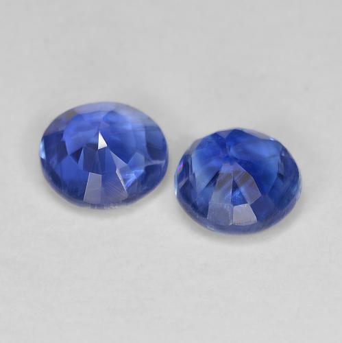 1.19캐럿 천연 딥 블루 카이아나이트 보석, 라운드 컷, 5.19 mm, VS-SI