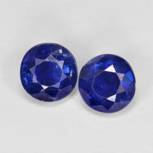 1.43캐럿 천연 네이비 블루 카이아나이트 보석, 라운드 컷, 5.22 mm, VS-SI