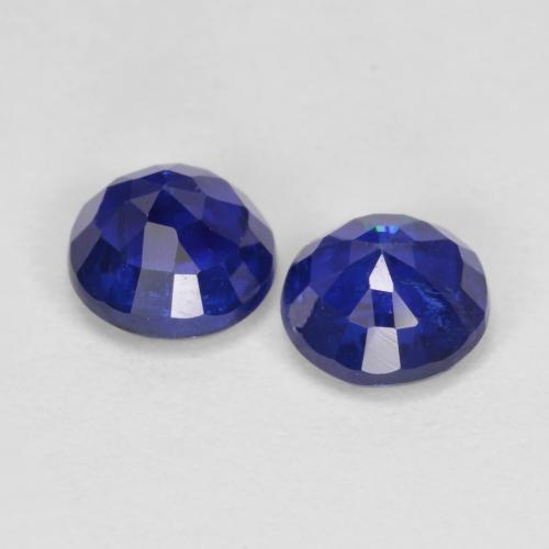 1.43캐럿 천연 네이비 블루 카이아나이트 보석, 라운드 컷, 5.22 mm, VS-SI