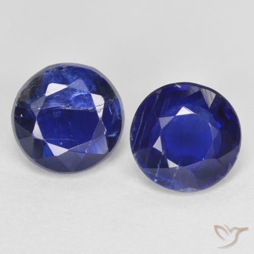2.10캐럿 천연 강렬한 네이비 블루 카이아나이트 보석, 라운드 컷, 6.28 mm, SI