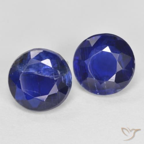 2.10캐럿 천연 강렬한 네이비 블루 카이아나이트 보석, 라운드 컷, 6.28 mm, SI