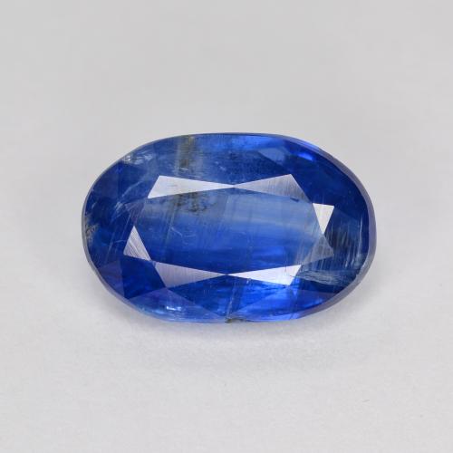 3.79캐럿 천연 딥 블루 카이아나이트, 타원형 컷, 11.8×7.6 mm, VS-SI