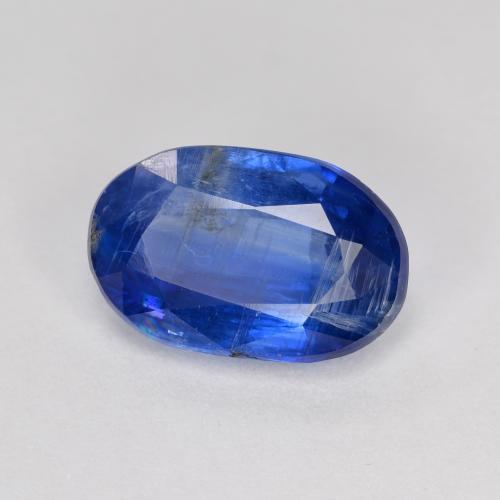3.79캐럿 천연 딥 블루 카이아나이트, 타원형 컷, 11.8×7.6 mm, VS-SI