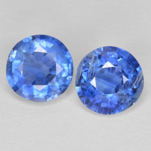 1.24캐럿 천연 딥 애저 블루 카이아나이트 보석, 라운드 컷, 5.20 mm, SI