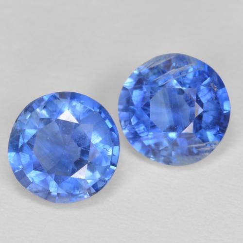 1.24캐럿 천연 딥 애저 블루 카이아나이트 보석, 라운드 컷, 5.20 mm, SI