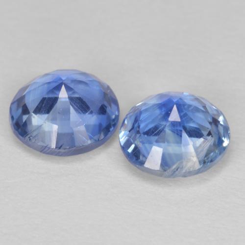 1.24캐럿 천연 딥 애저 블루 카이아나이트 보석, 라운드 컷, 5.20 mm, SI