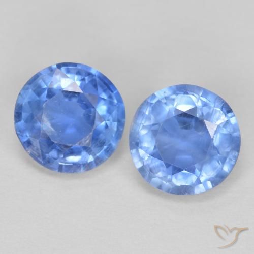 1.24캐럿 천연 베이비 블루 카이아나이트 보석, 라운드 컷, 5.20 mm, VS-SI