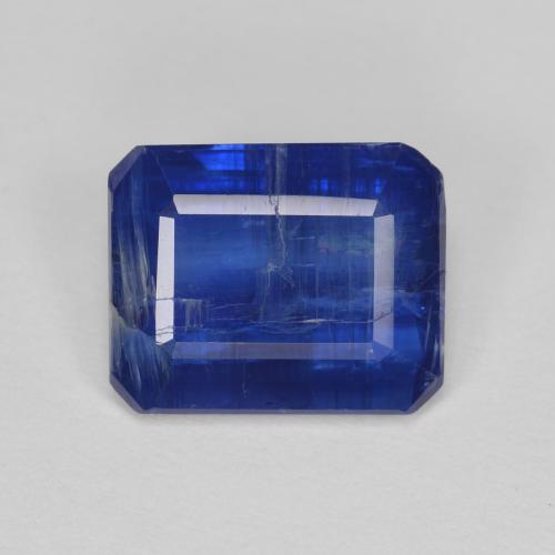2.87캐럿 천연 다크 블루 카이아나이트, 에메랄드 컷, 9.4×7.5 mm, SI