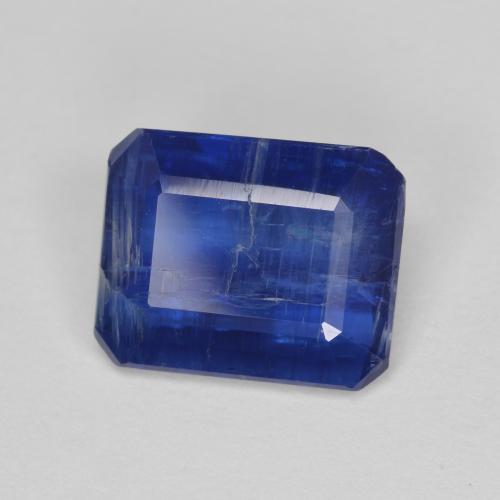 2.87캐럿 천연 다크 블루 카이아나이트, 에메랄드 컷, 9.4×7.5 mm, SI