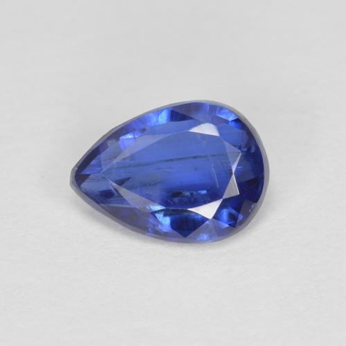 0.86캐럿 천연 딥 블루 카이아나이트, 배 모양, 7.2×5.2 mm, SI