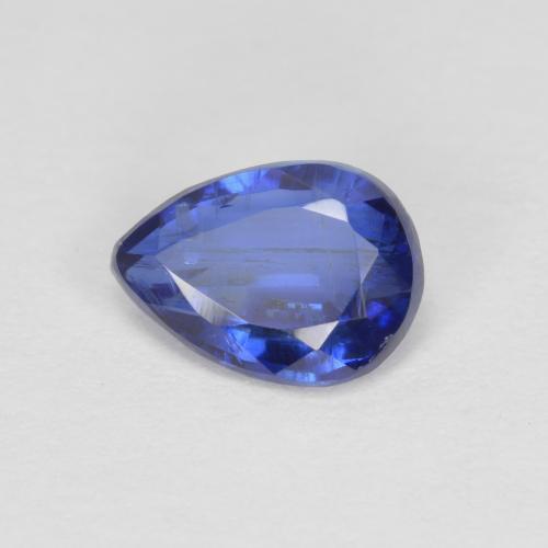 0.86캐럿 천연 딥 블루 카이아나이트, 배 모양, 7.2×5.2 mm, SI