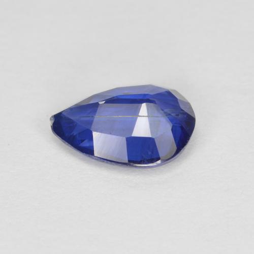 0.86캐럿 천연 딥 블루 카이아나이트, 배 모양, 7.2×5.2 mm, SI
