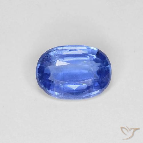 0.84ct 자연스러운 미디엄 네이비 블루 카이아나이트, 타원형, VS