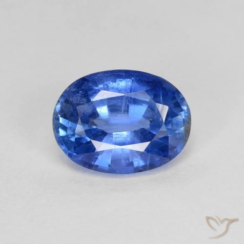 1.60캐럿 천연 딥 블루 카이아나이트, 타원형 컷, 8.2×6.1 mm, VS-SI