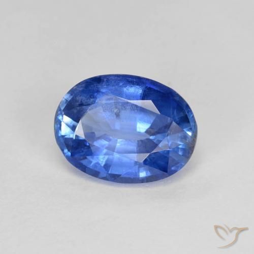 1.60캐럿 천연 딥 블루 카이아나이트, 타원형 컷, 8.2×6.1 mm, VS-SI