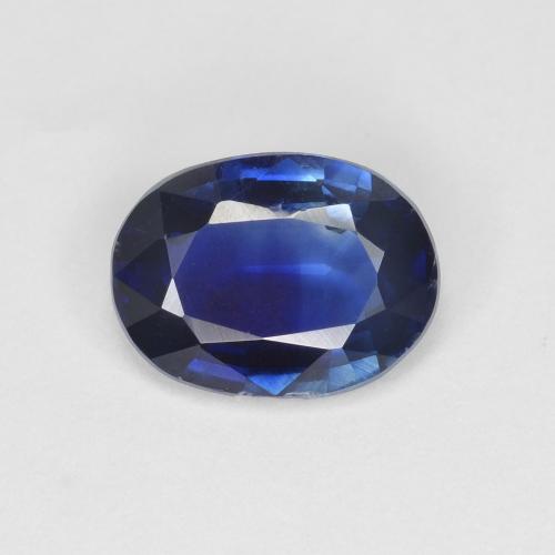 1.36캐럿 천연 딥 블루 카이아나이트, 타원형 컷, 8.1×6.1 mm, VS