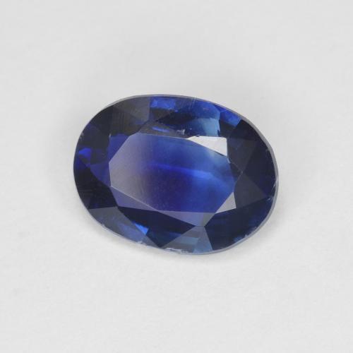 1.36캐럿 천연 딥 블루 카이아나이트, 타원형 컷, 8.1×6.1 mm, VS