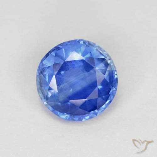 1.08ct 자연스러운 딥 애저 블루 카이아나이트, 둥근, VS-SI