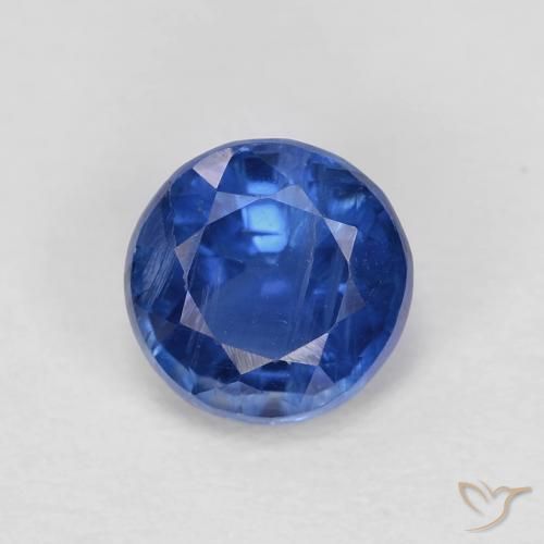 1.22ct 자연스러운 네이비 블루 카이아나이트, 둥근, VS-SI
