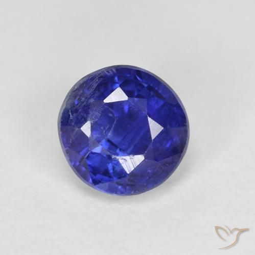 0.78ct 자연스러운 강청색 카이아나이트, 둥근, VS