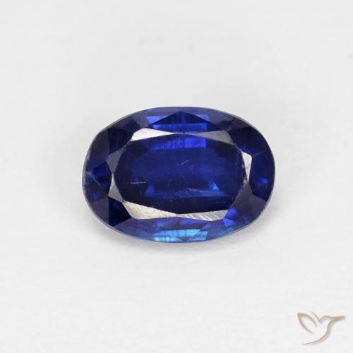 1.02ct 자연스러운 강렬한 네이비 블루 카이아나이트, 타원형, VS